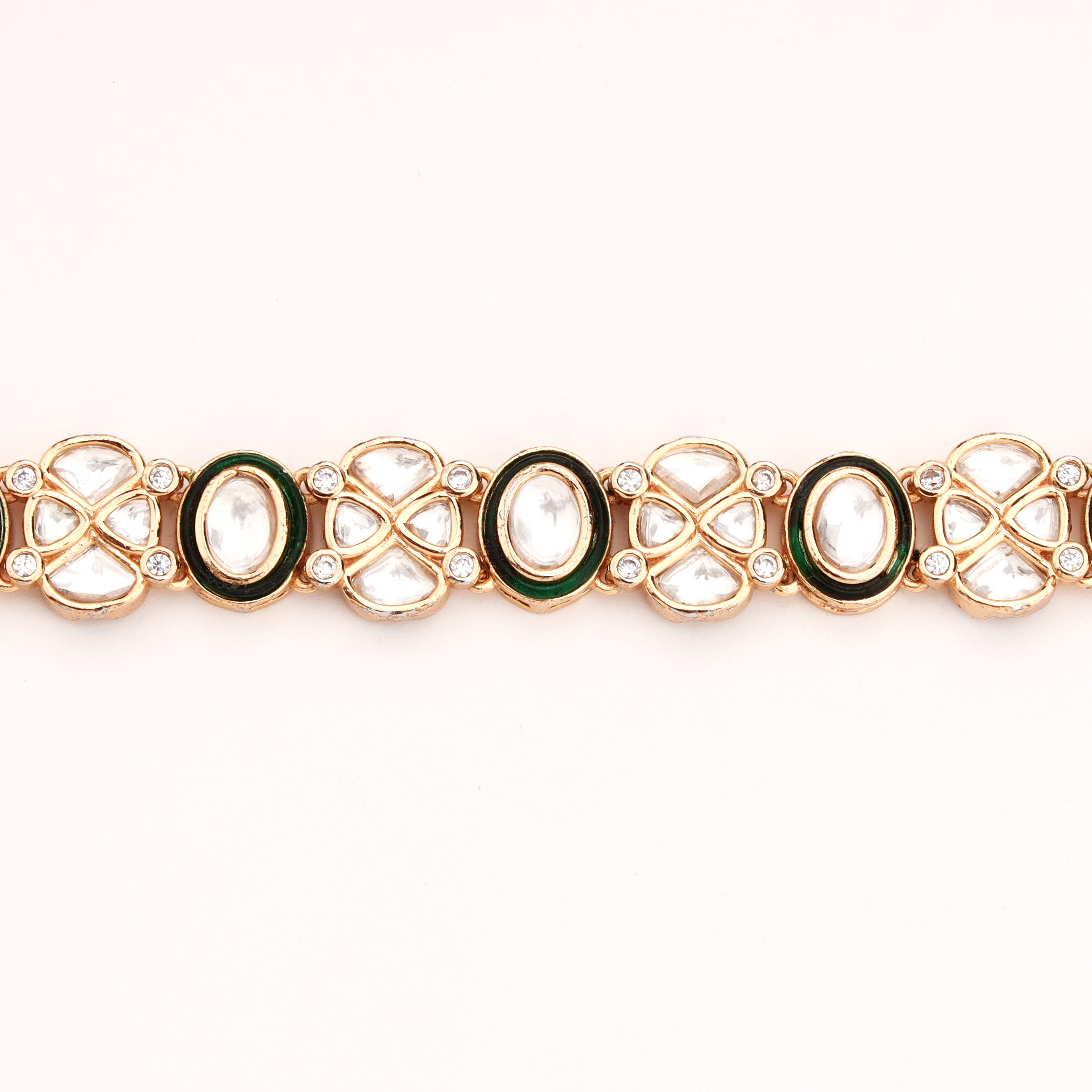 Meenakari Border Floral Kundan Articulated Traditional Bracelet