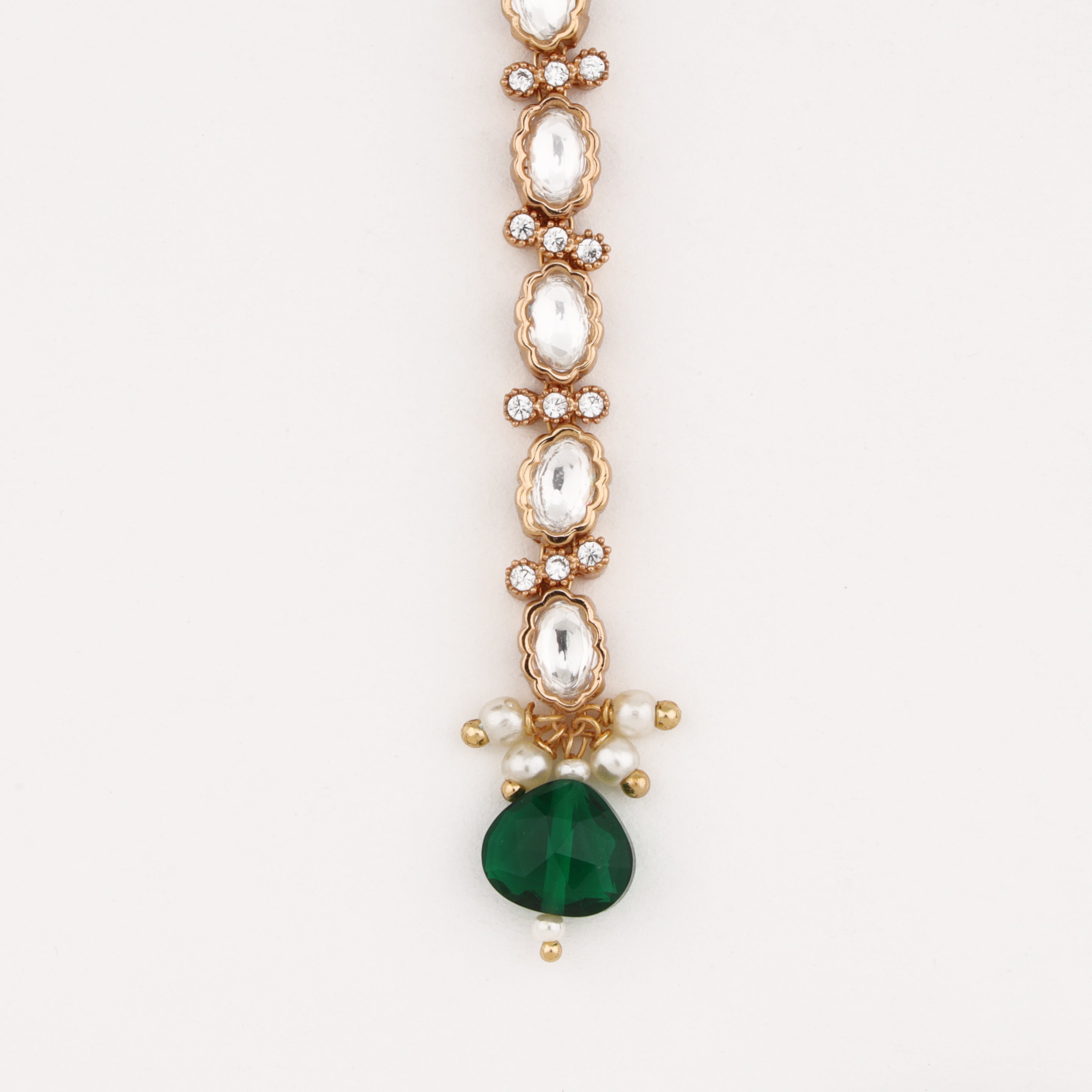 Emerald Drop Crystal Maang Tika