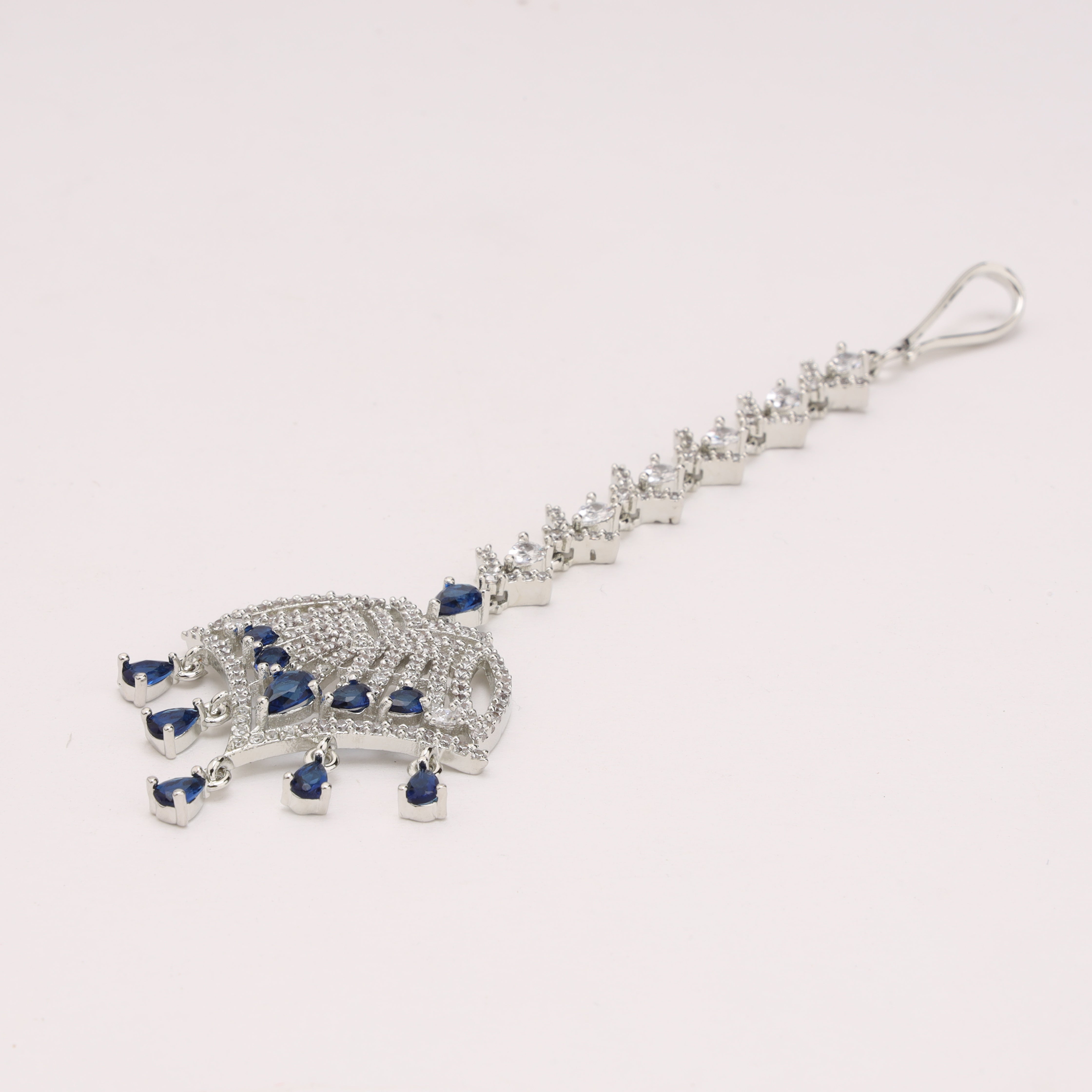 Blue Diamond Sapphire Luxe Maang Tika