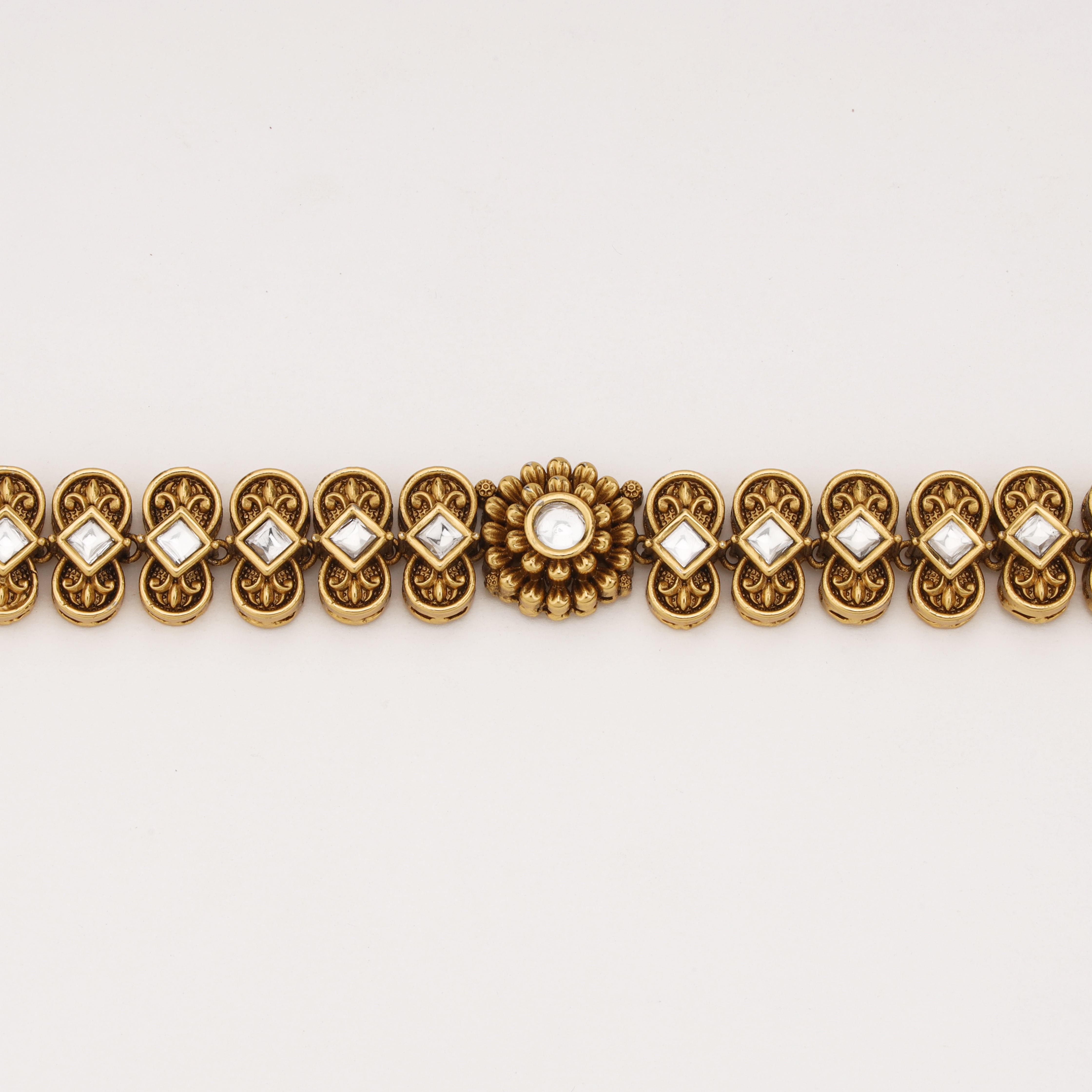 Heritage Floral Antique Gold Bridal Mathapatti