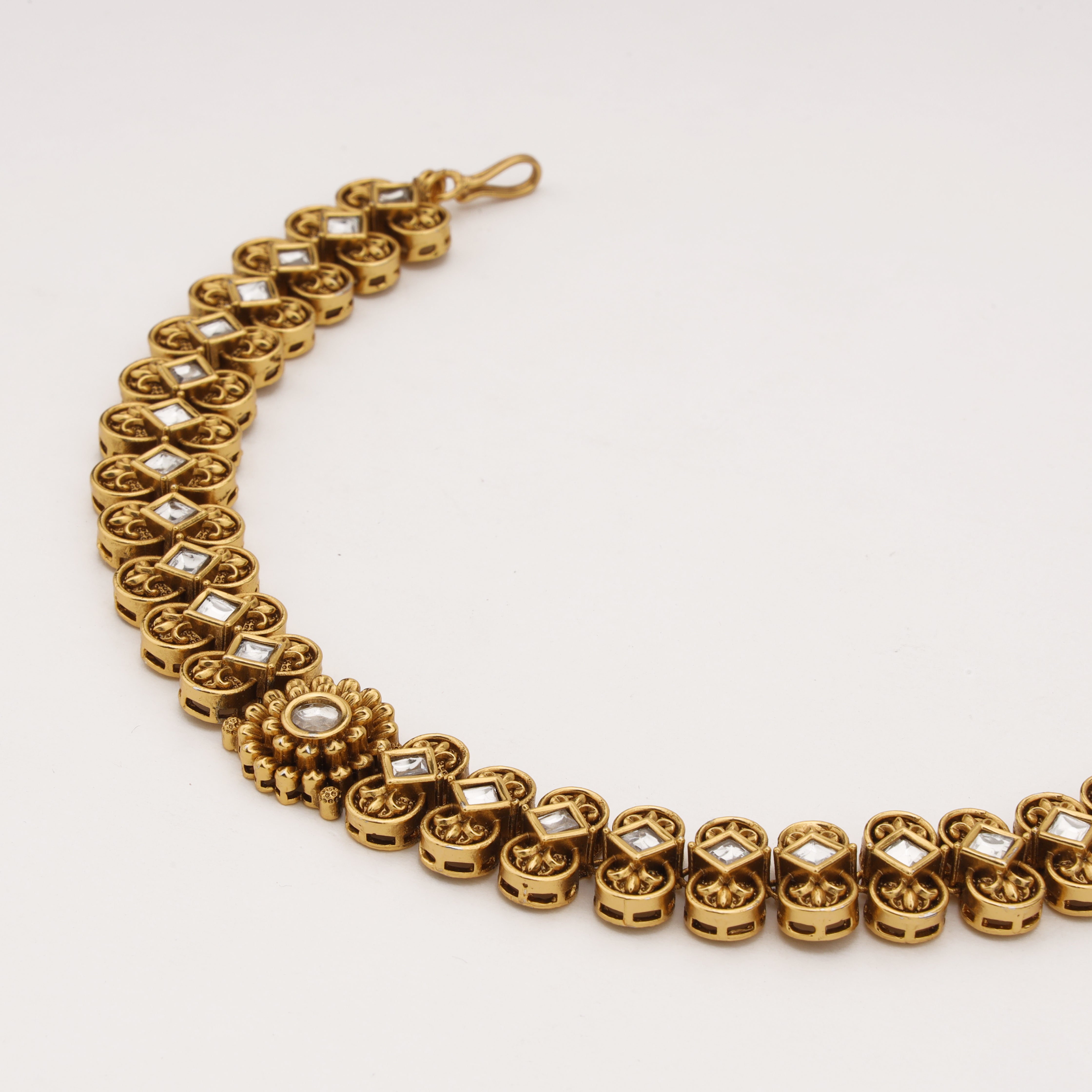 Heritage Floral Antique Gold Bridal Mathapatti
