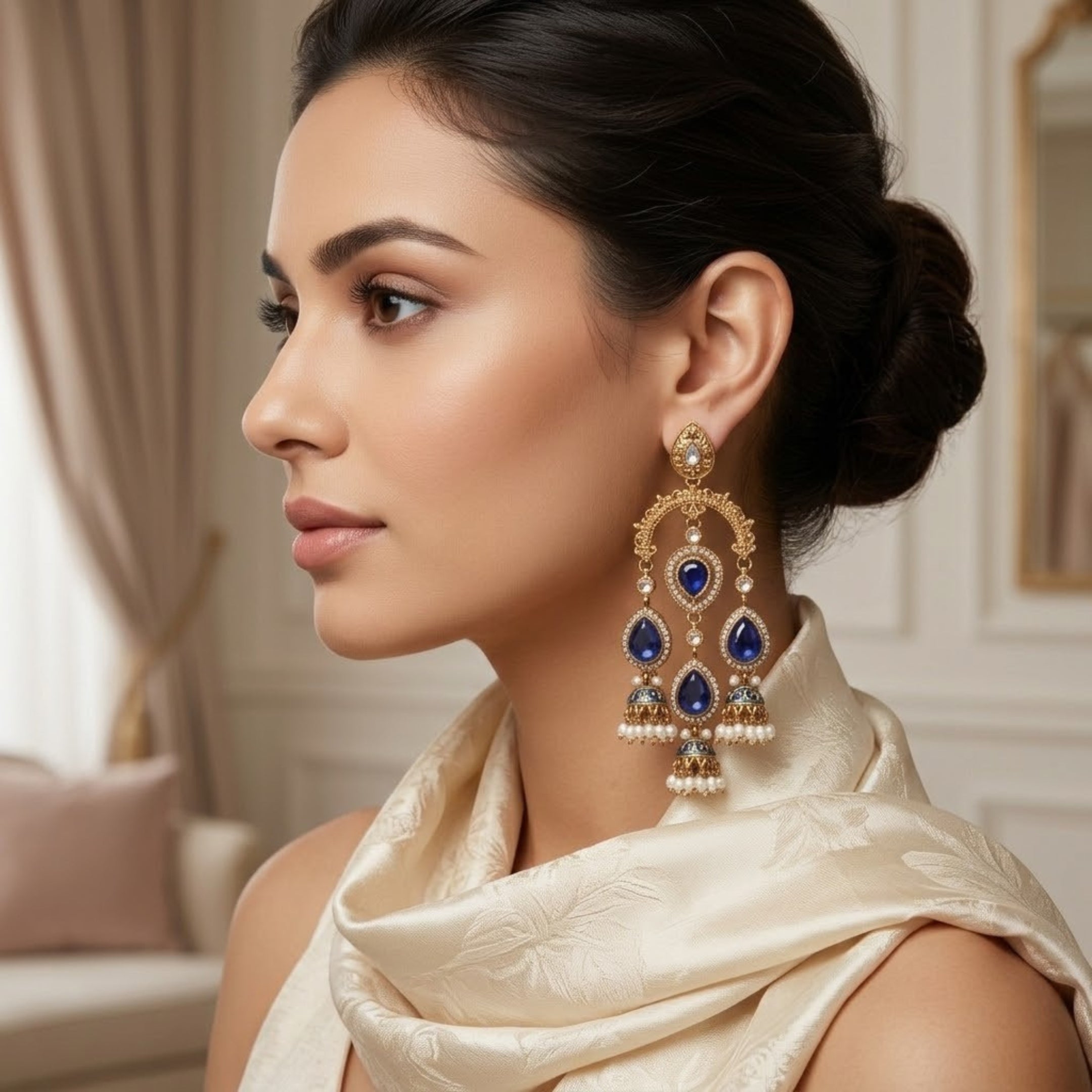 Grand Archway Kundan Jhumka Earrings