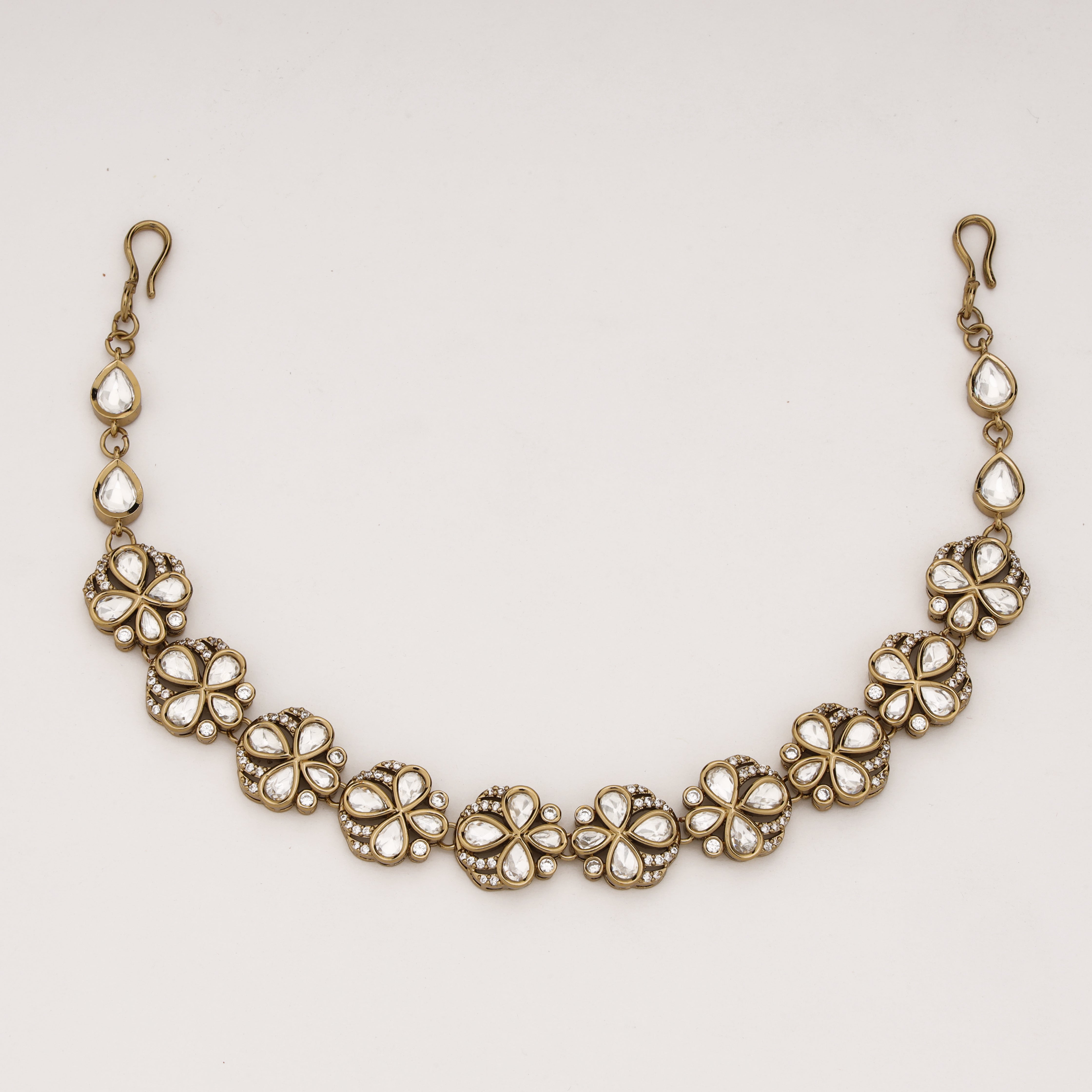 Clover Kundan Antique Gold Bridal Mathapatti