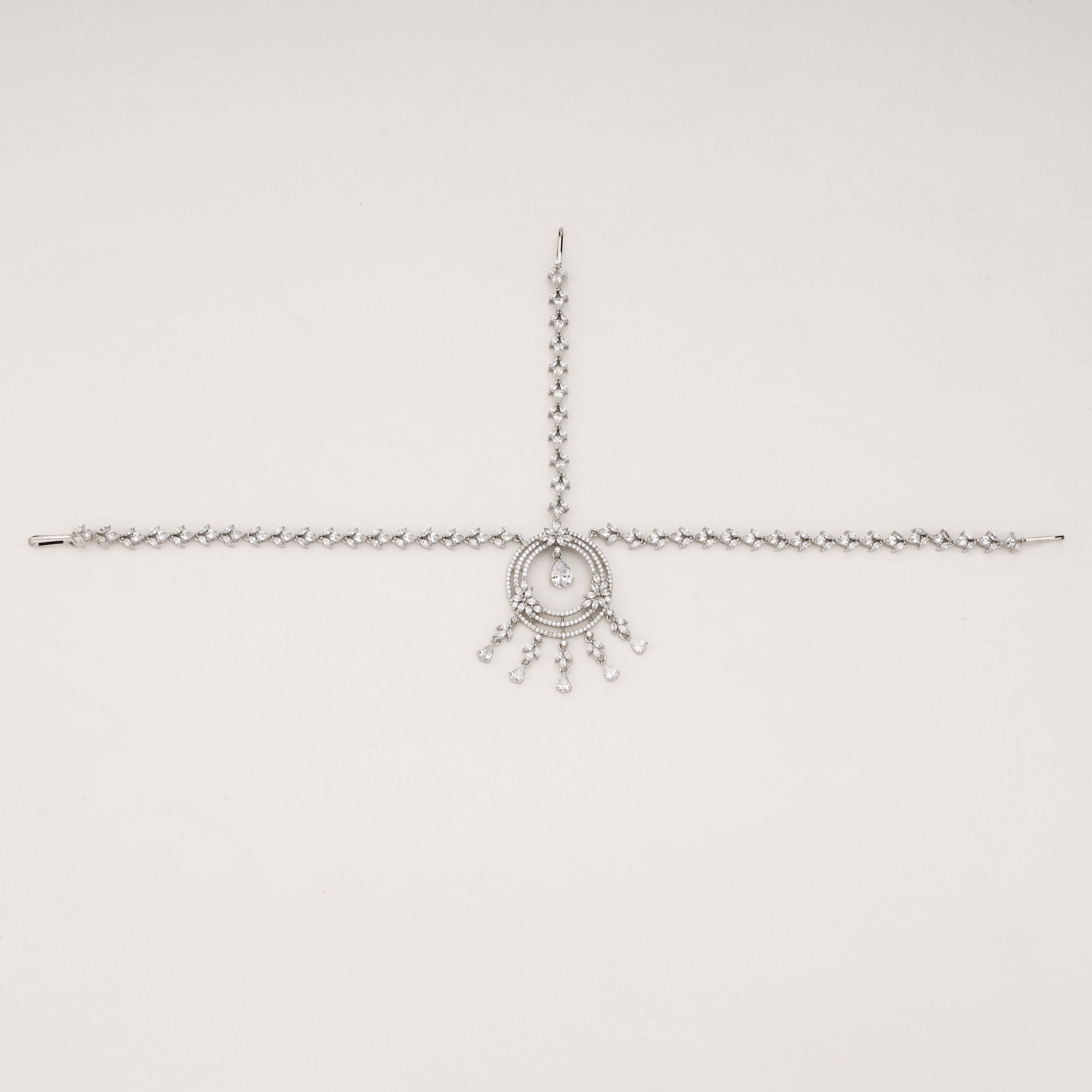 Crystal Halo Diamond Bridal Mathapatti