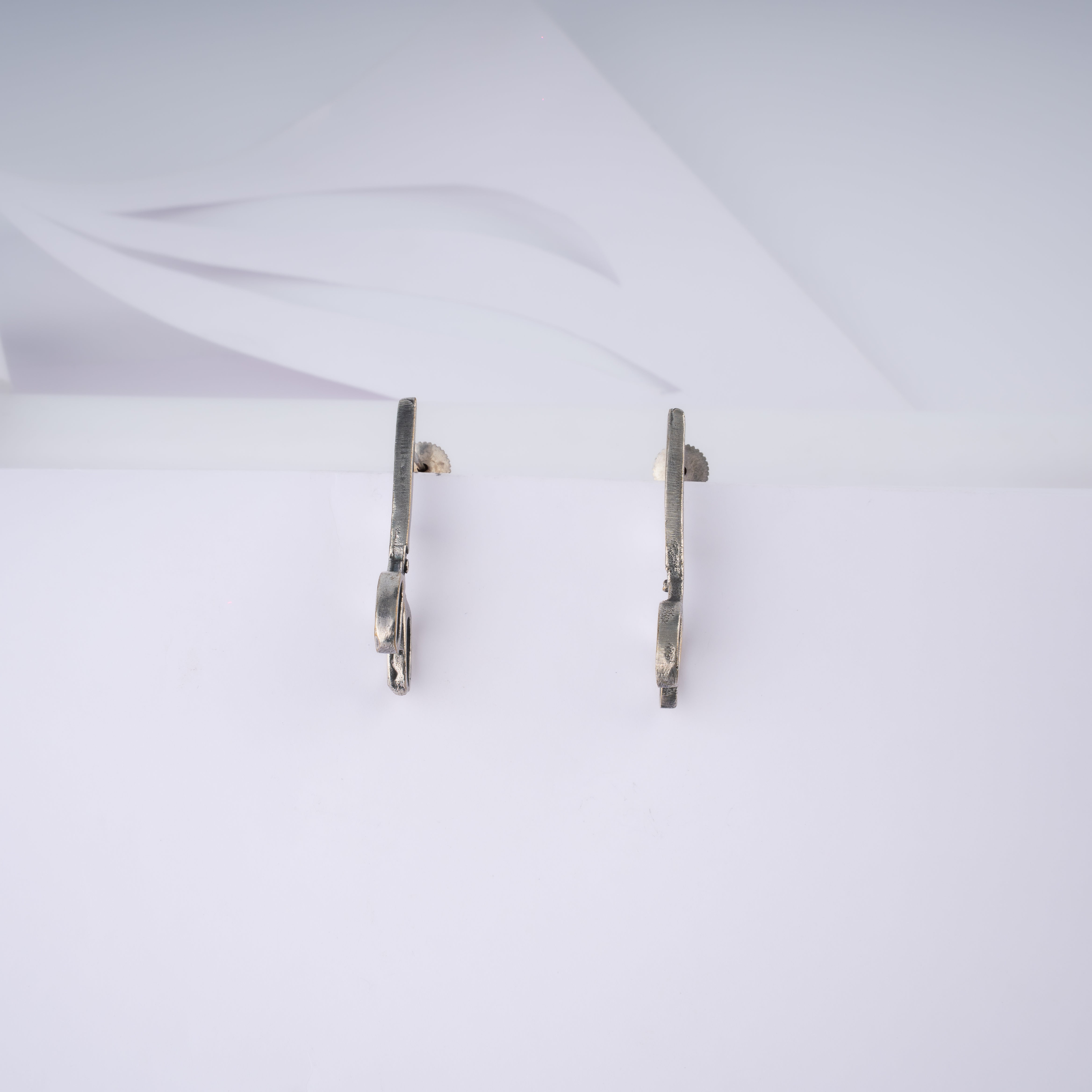 Oxidised Silver Tailor Scissors Stud Statement Earrings
