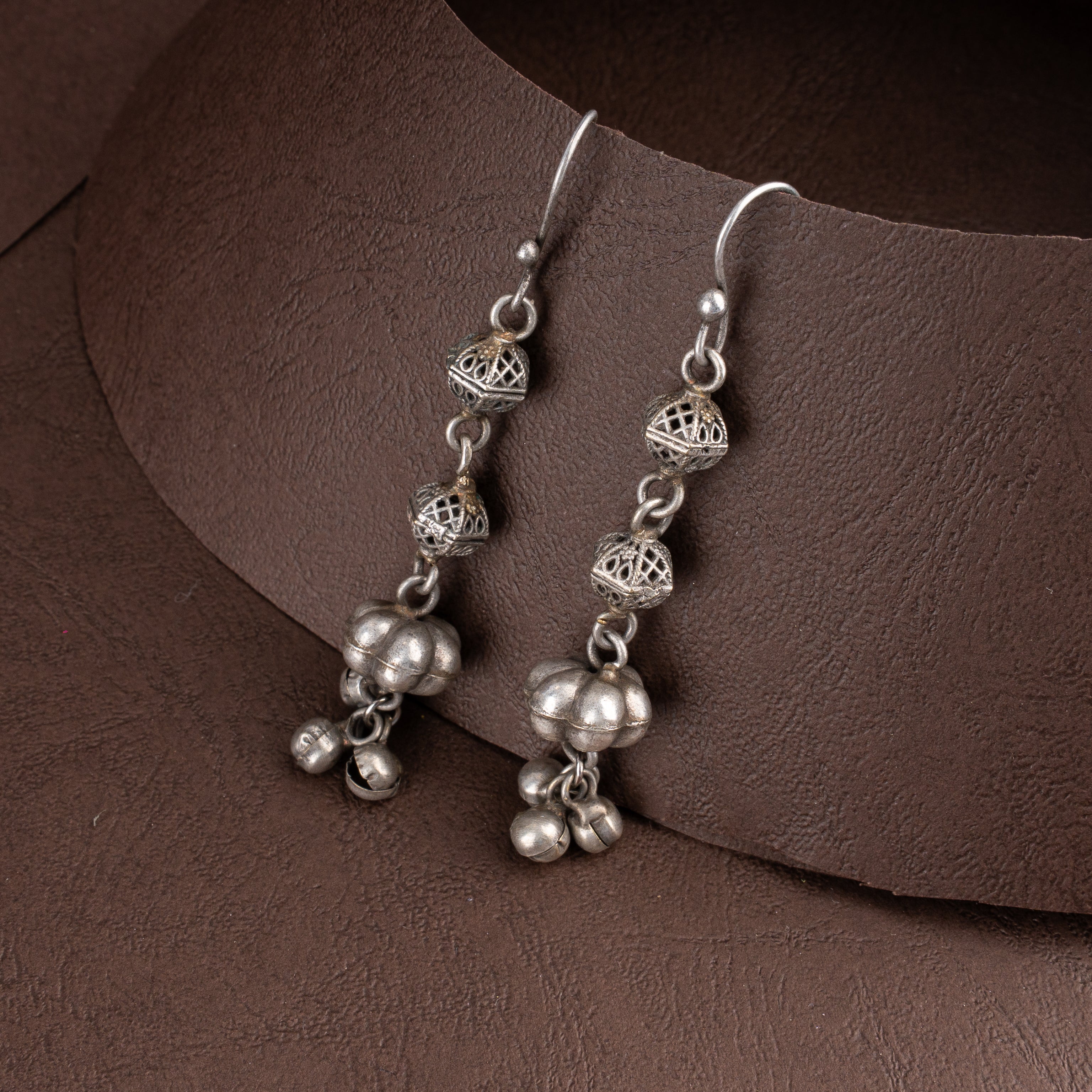 Oxidised Silver Triple-Tier Tribal Hasli Necklace Set with Royal Elephant Plaque