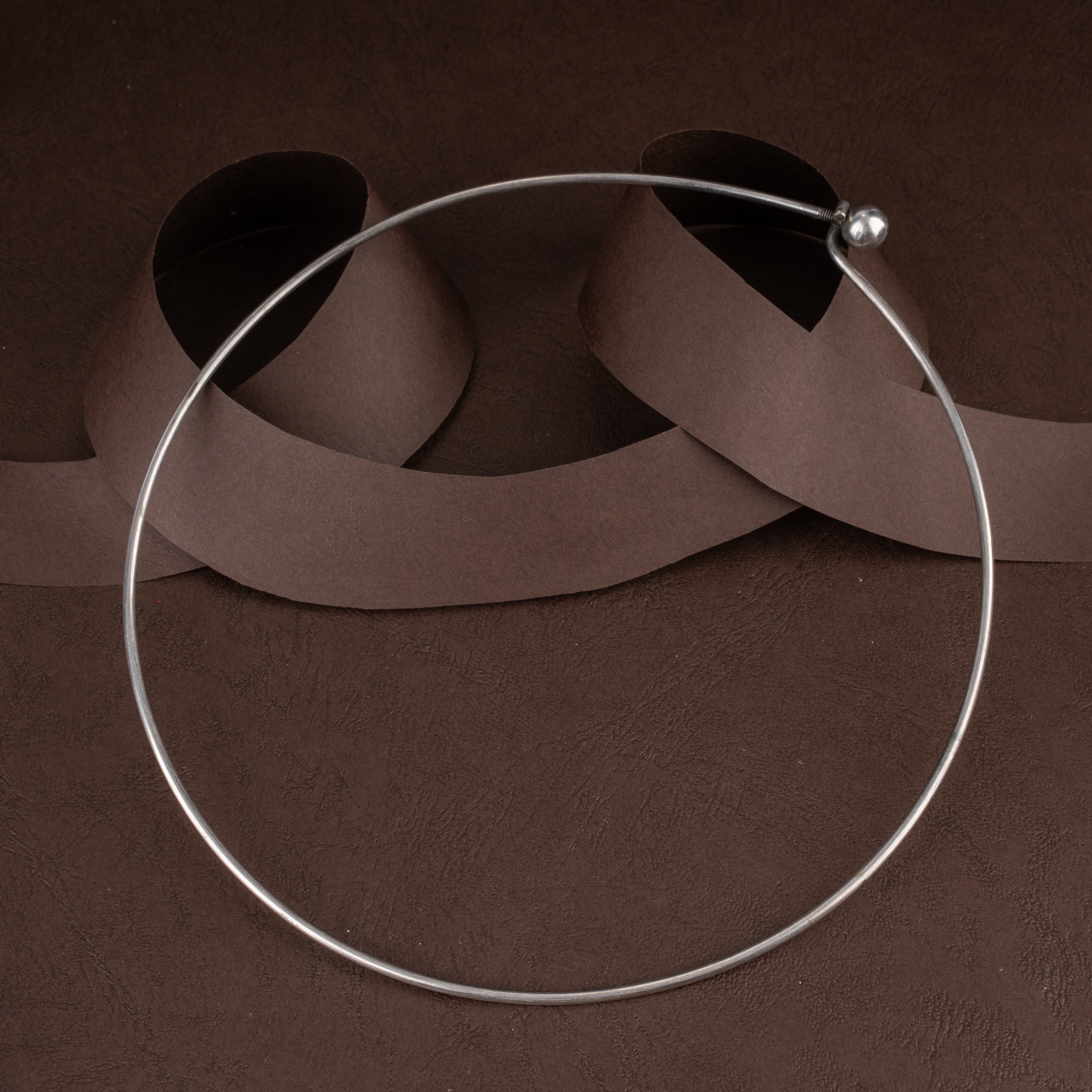 Oxidised Minimalist Rigid Wire Torque Hasli Choker Necklace