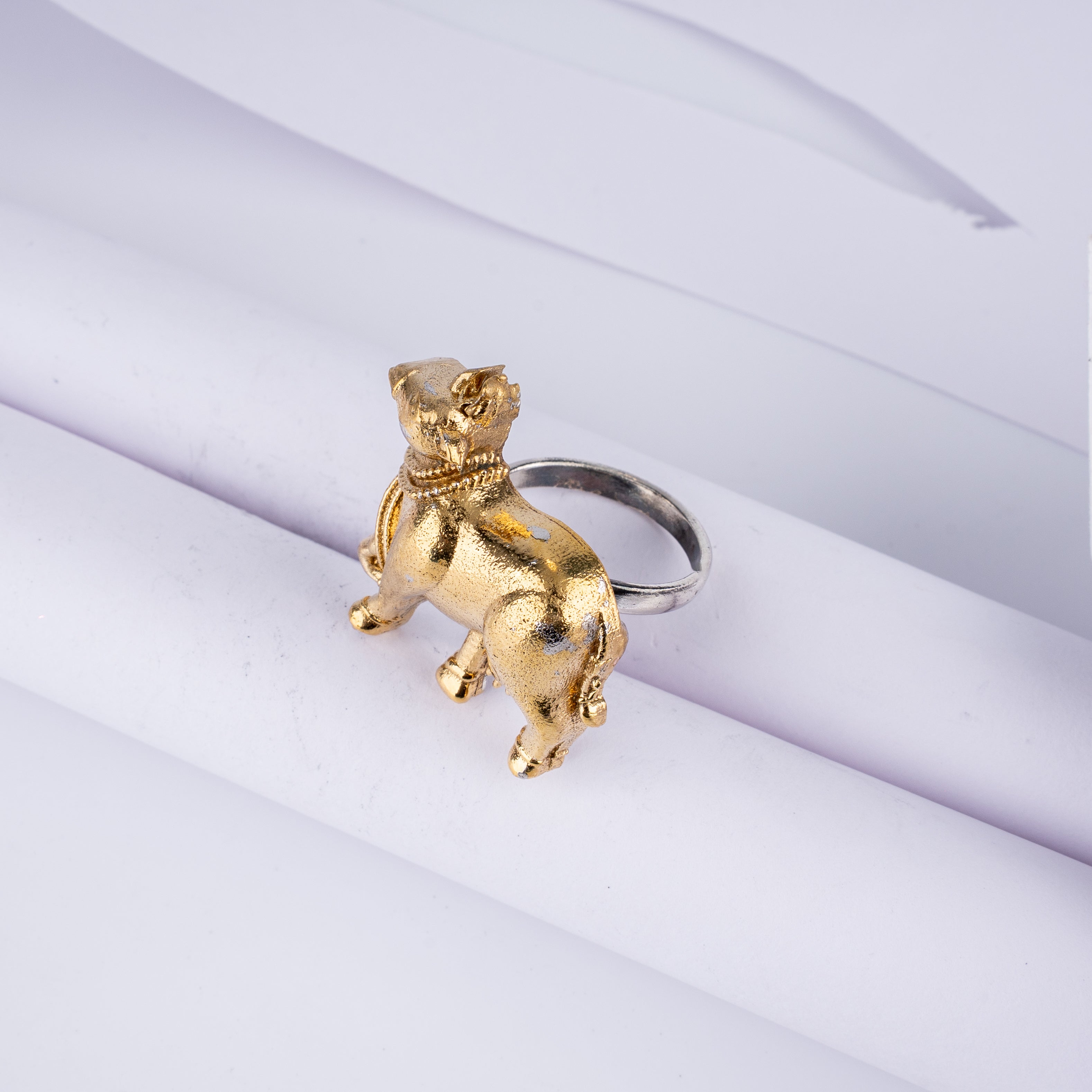 Antique Gold Kamadhenu Cow Statement Ring