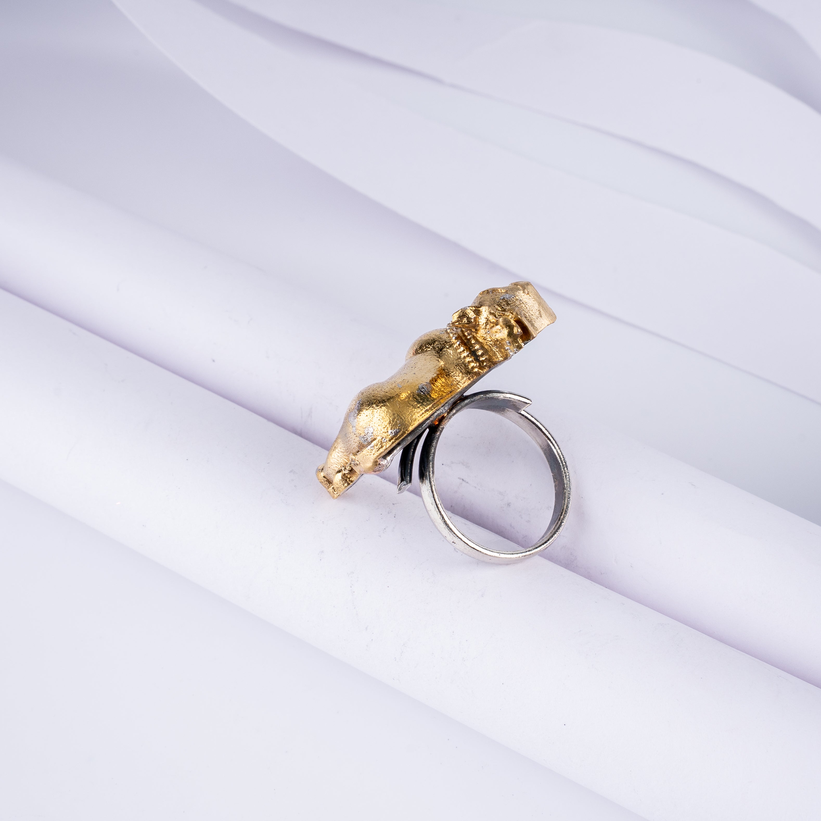 Antique Gold Kamadhenu Cow Statement Ring