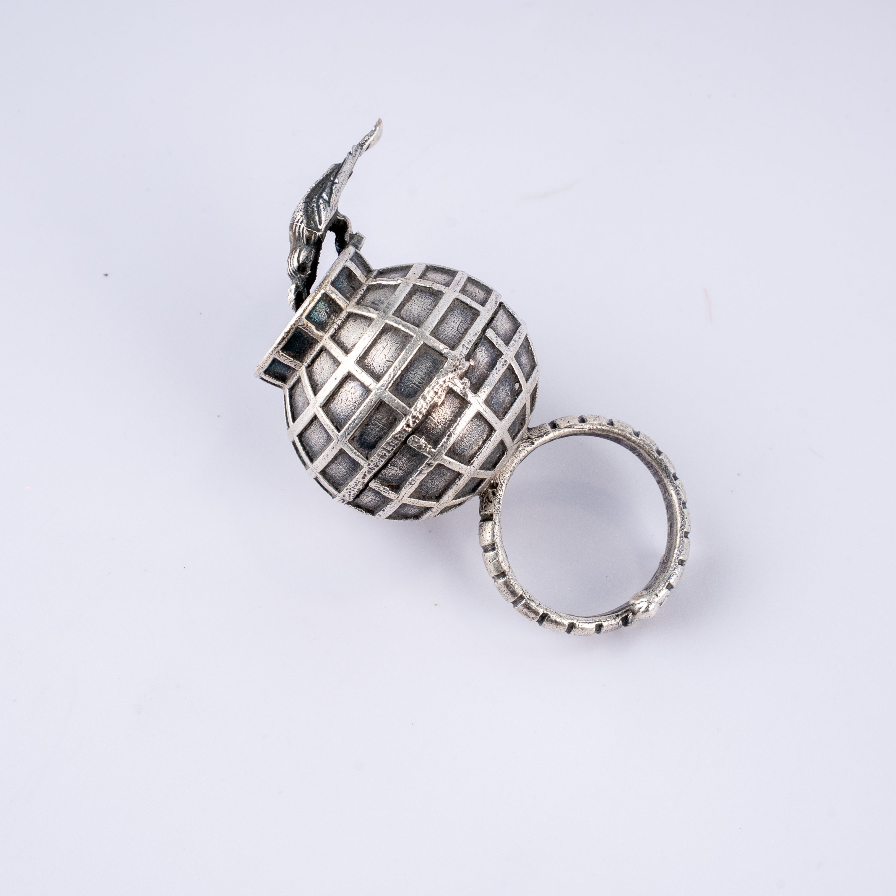 Oxidised Silver Thirsty Crow Matka Folk Tale Statement Ring