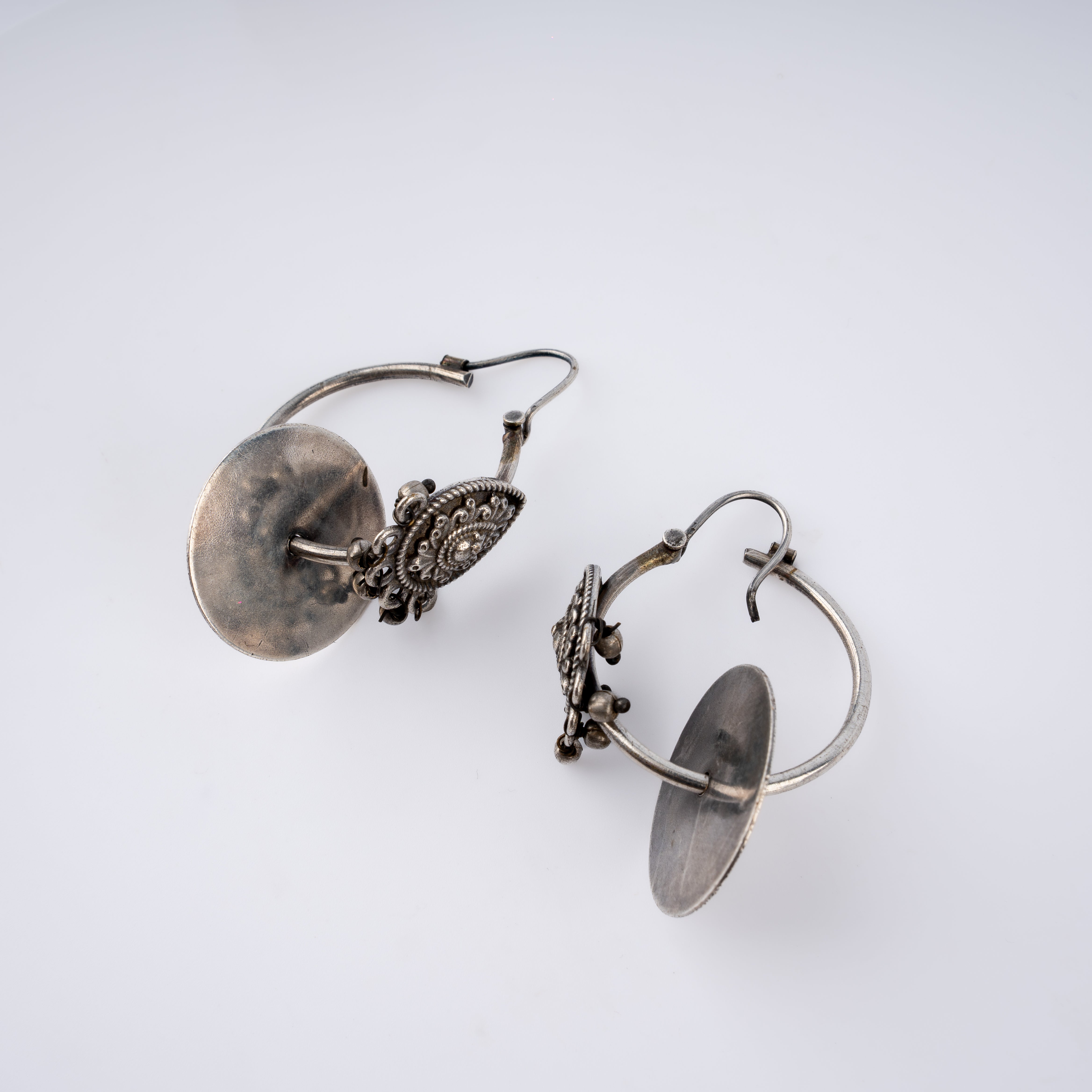 Oxidised Silver Teardrop Filigree Paisley Leverback Drop Earrings