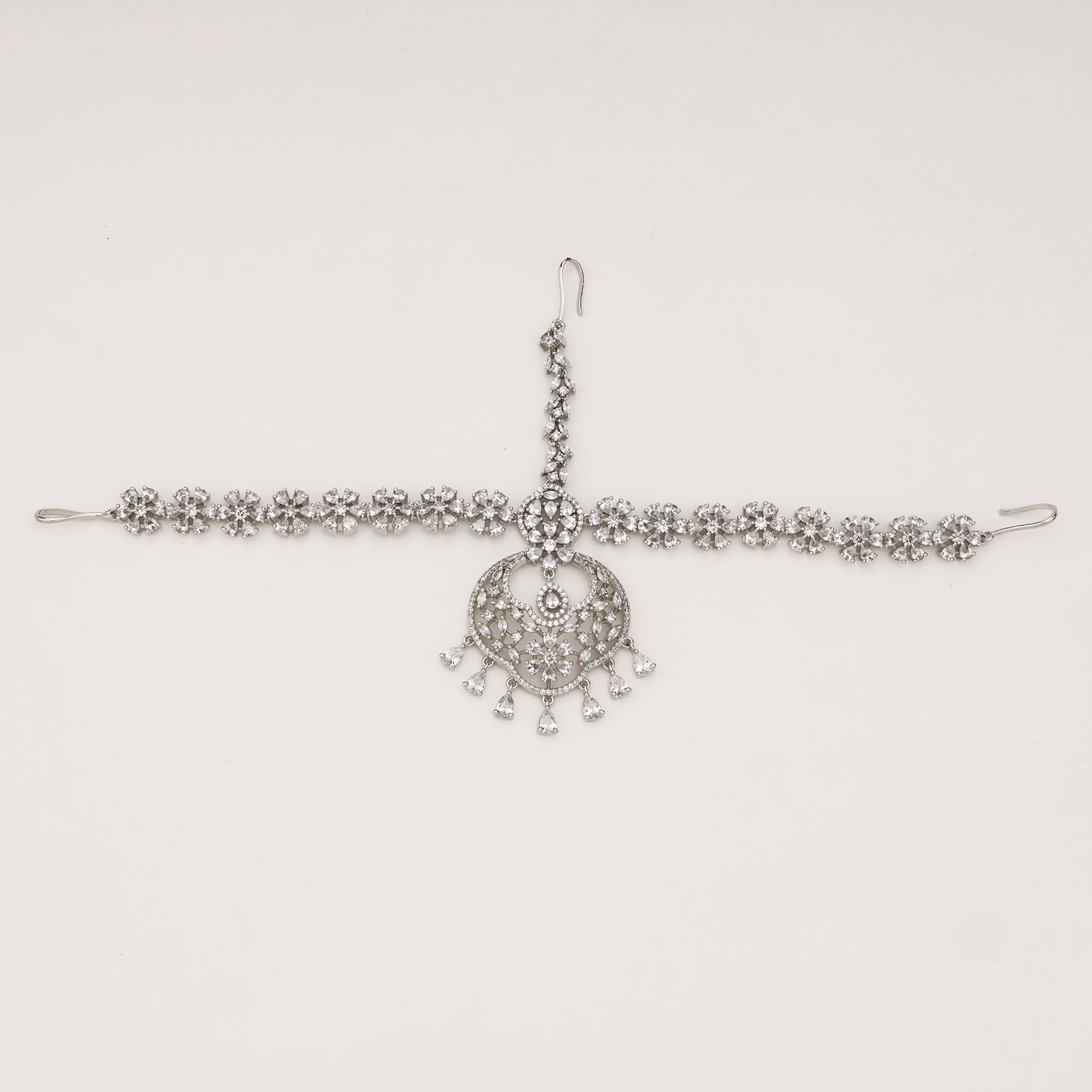 Celestial Bloom Crystal Bridal Mathapatti