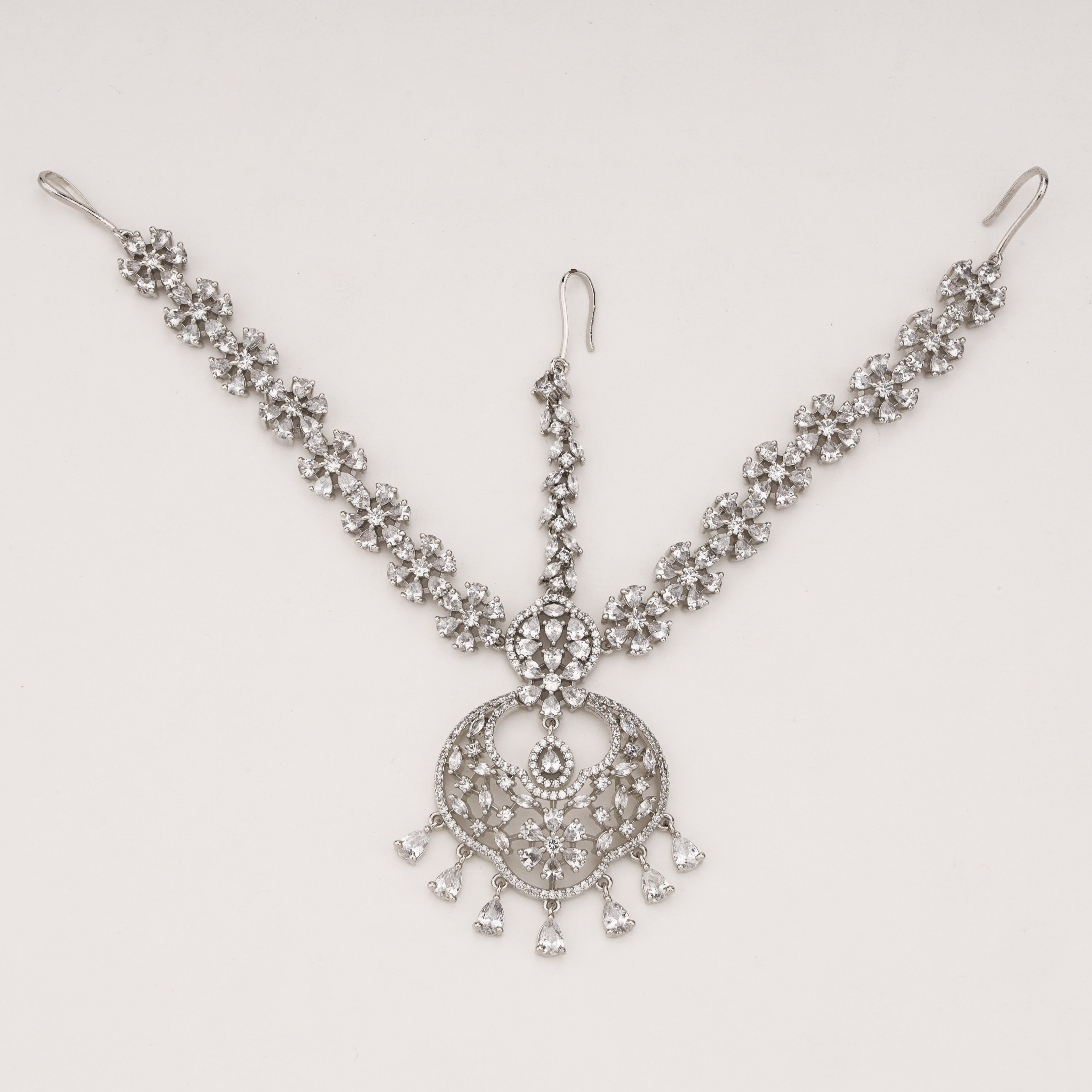 Celestial Bloom Crystal Bridal Mathapatti
