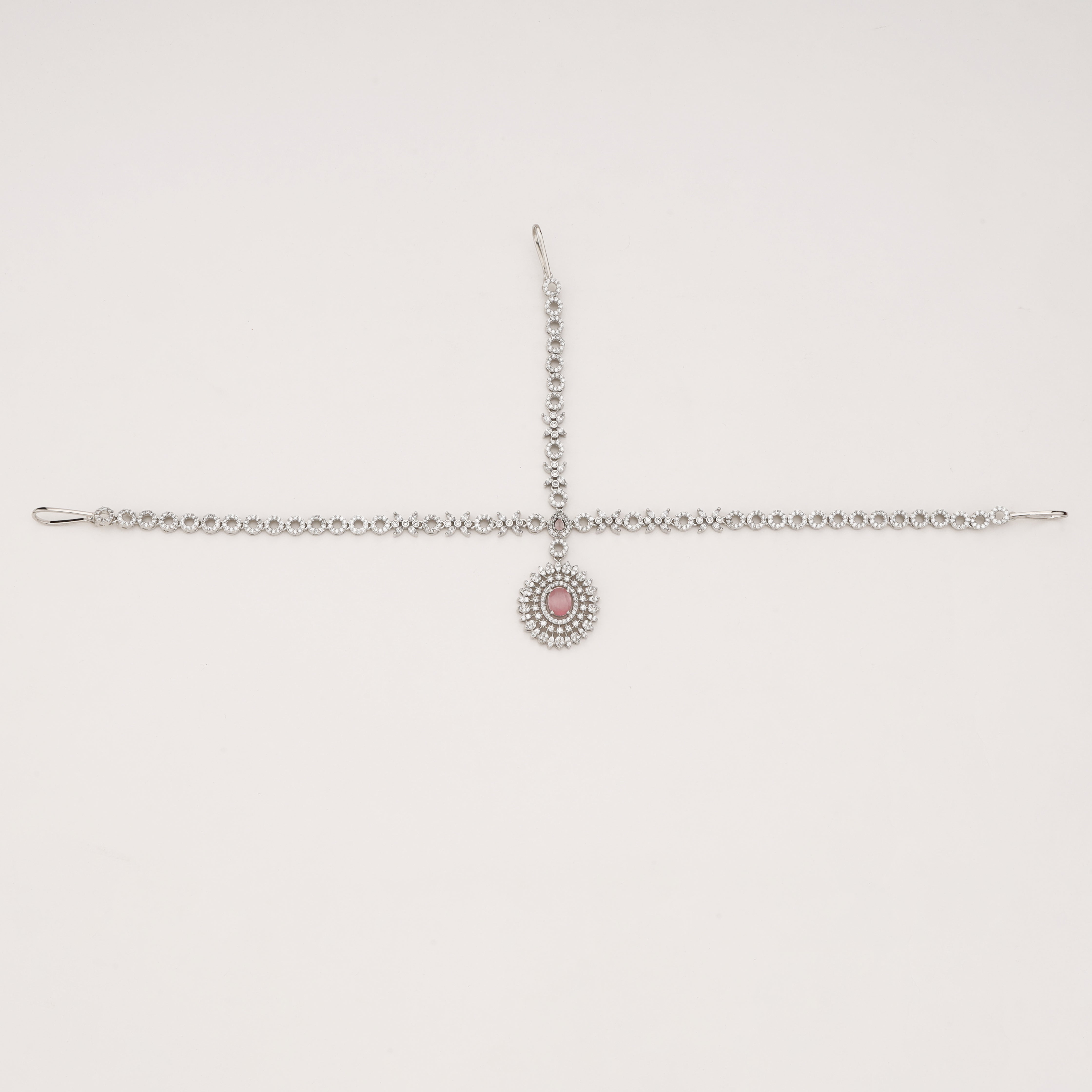Rose Bloom Crystal Bridal Mathapatti