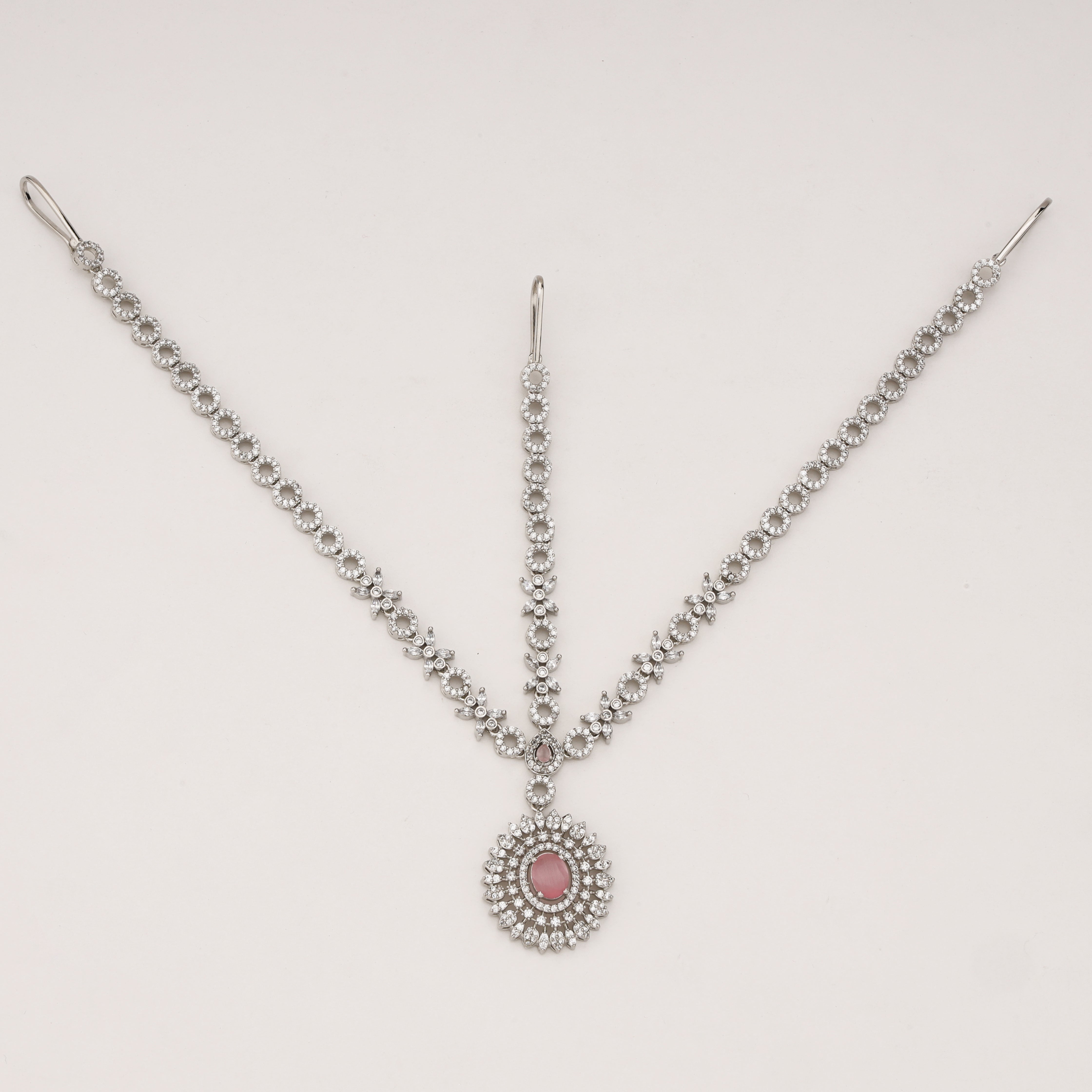 Rose Bloom Crystal Bridal Mathapatti