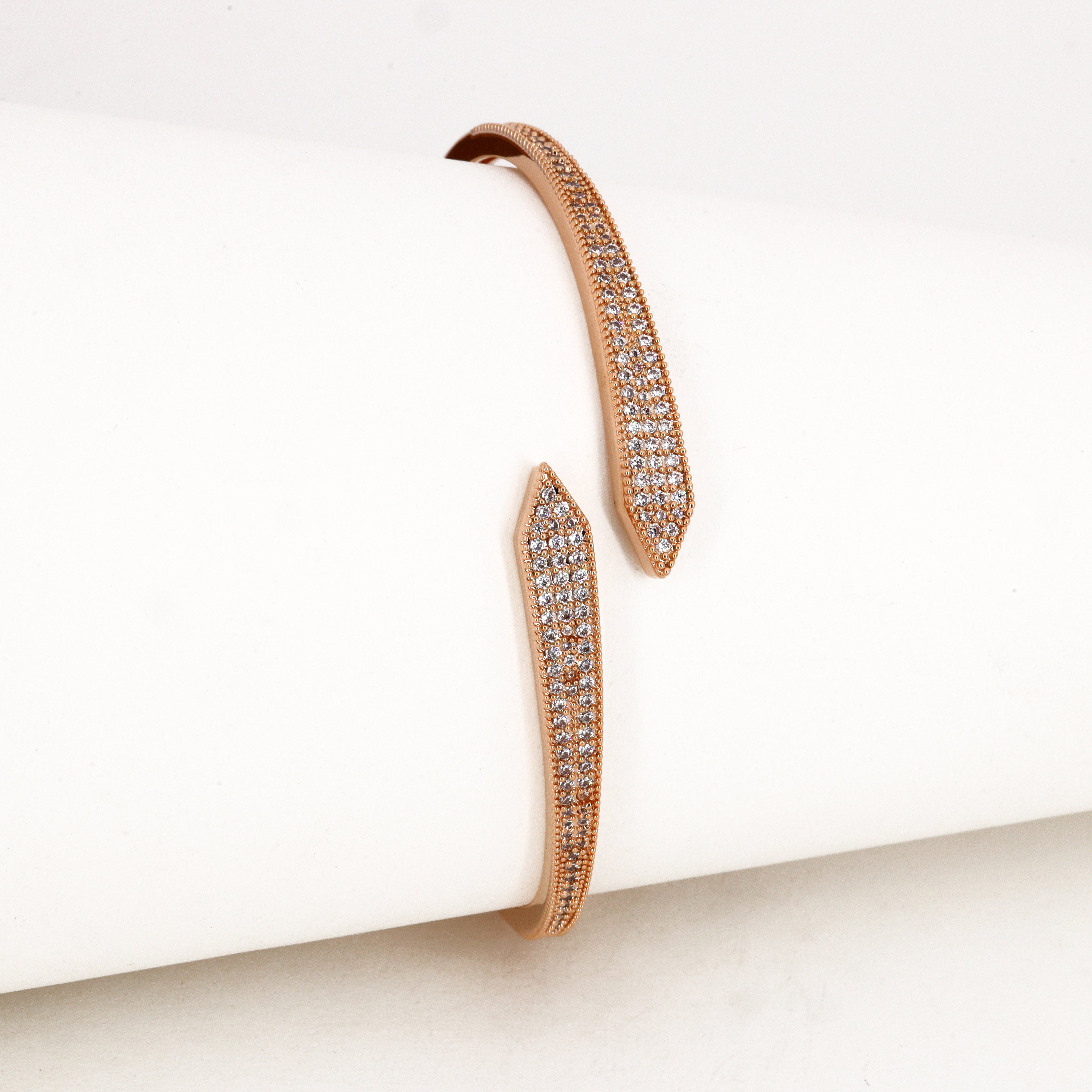 Rose Gold Crystal Arrow Bypass Western Bracelet
